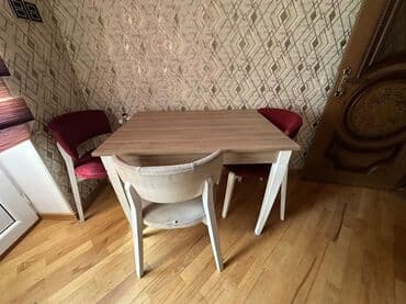 куплю кухню бу недорого: Mərmər,kuxna mebeli,stol2 bardovu 2 bej stul hamısı birlikdə — 2