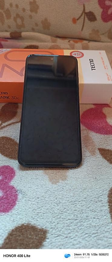 nokia 6 plus: Tecno Spark 30C, 128 GB, rəng - Qara — 1