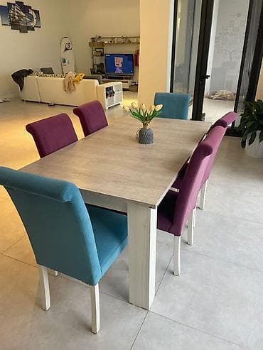 kuxna kunc divan: Qonaq otağı üçün, Açılmayan, Dördbucaq masa, 6 stul — 1