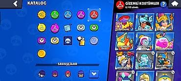 oyun qonsolu: Brawl Stars oyunu üçün hesab - Kupa: 43.558 - Gücləndiricilər, mağaza — 5