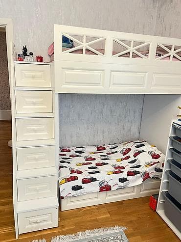 rasotkalar: Oğlan və qız üçün, İşlənmiş, Çarpayı, Matras ilə, Siyirməli, Taxta — 5