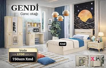 GENDİ – Gənc otağı dəsti Komplektin tərkibi: - 1 nəfərlik çarpayı