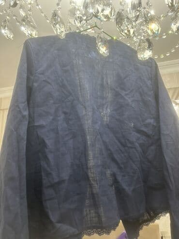 qara jaket: Qadınlar üçün nazik yaylıq/kofta üstü jaket - Rəng: tünd göy - Bədən — 4