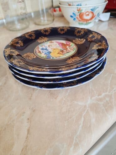 nimce: Boşqablar, 4 ədədli dəst, Farfor, SSRİ — 2