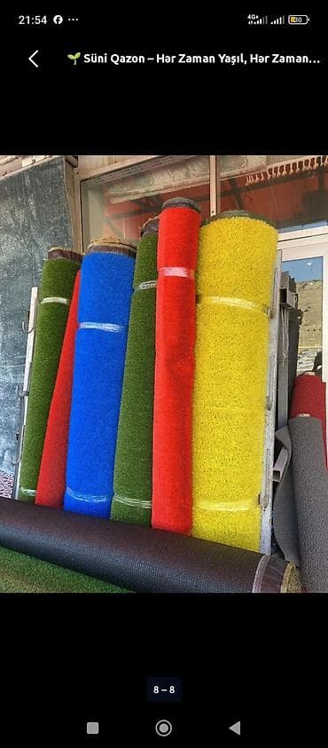 suni ot ortukləri: Süni ot örtüyü (rulon xalça) - Rəng: parlaq, təbii yaşıl - Material — 6