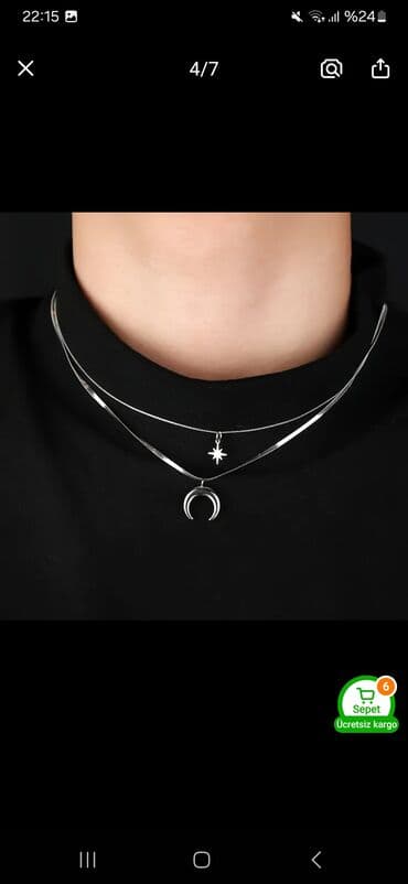 gümüş dəstlər instagram: Gümüş rəngli ikiqat boyunbağı seti - Dizayn: İki qatlı kombin – biri — 2