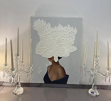 Rəsm əsəri – Teksturallya işlənmiş portret -Ölçü:60x80 - Texnika