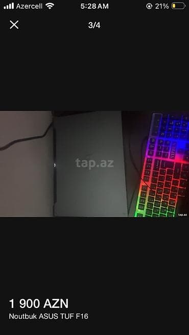 notebook kreditle satisi: ASUS TUF F16 noutbuk - Seriya: ASUS TUF Gaming F16 - Ekran: 16" geniş — 3