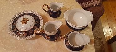 konyak dəsti: Klassik dekorativ süfrə dəsti və porselen aksesuarlar 1) Şüşə qraf və — 7