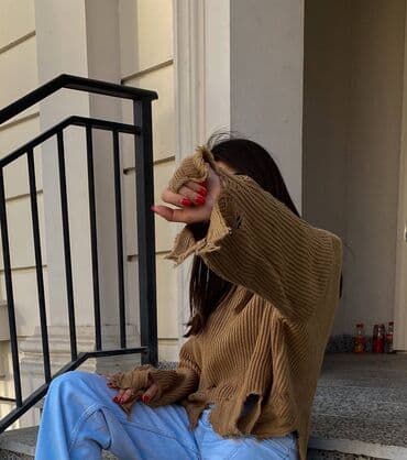 черные мужские водолазки: Sviter, One size, rəng - Qəhvəyi — 1