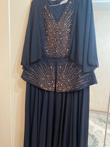 вечернее платье шифоновый: Zərif gecə/libas - Rəng: Qara - Model: Uzun, axıcı ətəkli, üst — 3