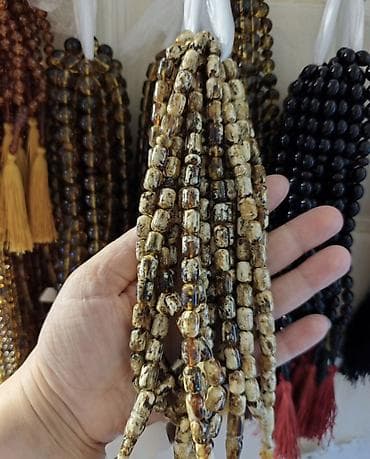 hafize sultan macunu: Təsbeh dəsti – iri ölçülü krem rəngli muncuqlarla - Material: Təbii — 6
