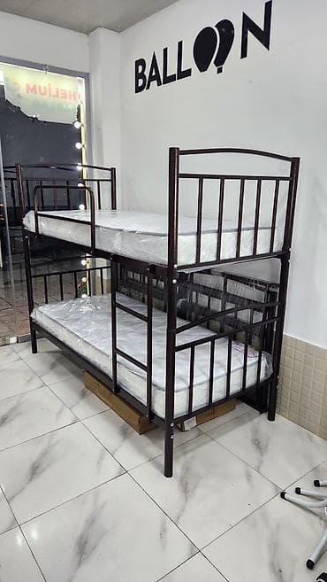 dəmir carpayi: Oğlan və qız üçün, Çarpayı, Matras ilə, Siyirməsiz, Dəmir — 2
