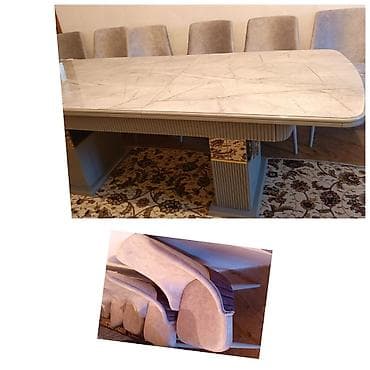 Qonaq otağı üçün, İşlənmiş, Kvadrat masa, 8 stul