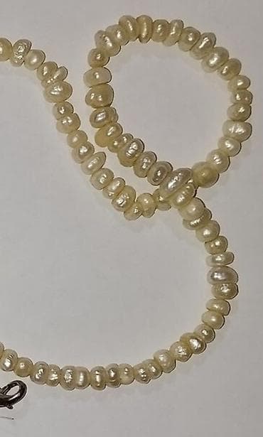 mirvari haqqinda melumat: Boyunbağı 92sm - Material: krem rəngli, düzensiz formalı təbii inci — 3