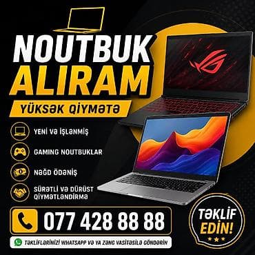 ноутбук цена бу: YUKSEK YUKSEK QİYMETE NOUTBUK ALİRAM TEKLİF EDİN NEGD VE KREDİTLE — 1
