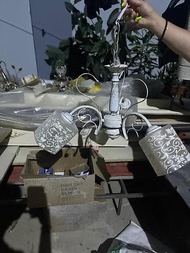 İşıqlandırma: Çılçıraq, 3 lampa, Şüşə — 1