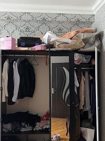 asilqan taxta: 3 qapılı, Güzgülü, Ağ, Taxta, Açılan, Düz dolab — 4