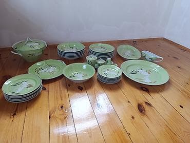 masaüstü işıq: Nahar dəsti, rəng - Yaşıl, Farfor — 3