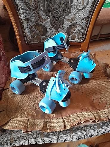 İdman və istirahət: Rolik satilir (roller skates) - Rəng: açıq mavi/boz, qara platforma - — 2