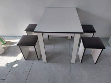 Sifarişlə masa və oturacaq dəstləri: Dördbucaq masa, Mətbəx üçün, Qonaq otağı üçün, Dəhliz üçün, 4 nəfər, Açılmayan, Azərbaycan, 1 il zəmanət — 3