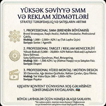 ff hesap satışı: Kreativ Kontent və SMM xidmətləri ●Aşağı, Orta və Yüksək büdcəli — 2