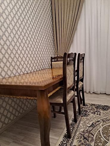 ucuz xalca: Qonaq otağı üçün, Açılan, Dördbucaq masa, 6 stul — 1