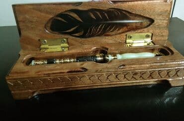 Məişət kimyəvi maddələri: Taxta oyma qələm dəsti - Material: Tam ağacdan hazırlanmış, əl oyma — 2