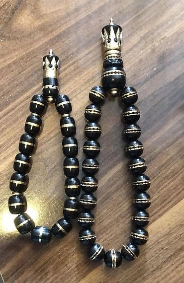 bijuteryalar: Taxta təsbeh dəsti - Material: taxta muncuqlar (tünd qəhvəyi və — 10