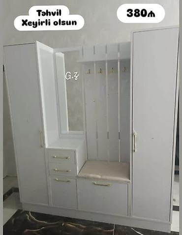 plasmas dolablar: 4 qapılı, Güzgülü, Ağ, Digər material, Açılan, Düz dolab — 1