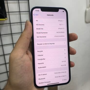 iphone xs satilir: IPhone 12, 64 GB, Mavi, Face ID — 8