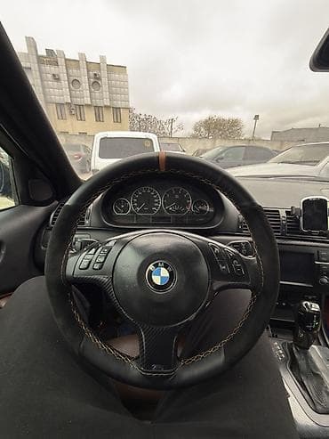 BMW E46 sükan – M paket üslubunda qara (alcantara və dəri), karbon