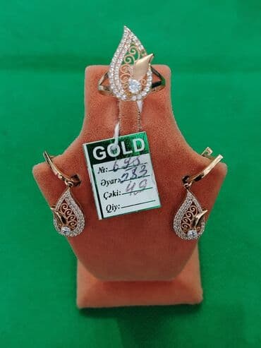 1 qram gümüşün qiyməti 2021: Dəstə daxildir: Üzük, Sarı qızıl, 583 Əyar — 8