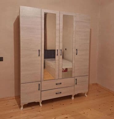 бу кровати: Yeni, Açılan, 4 qapılı Düz dolab, Qarderob, paltar dolabı, Azərbaycan — 13