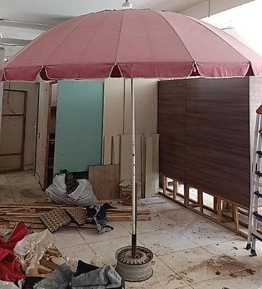 bayraq dirəyi: Böyük ölçülü günəş çətiri - Rəng: qırmızı/çəhrayı ton - Dairəvi — 1