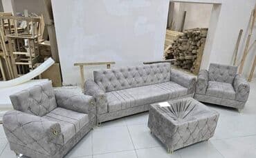 divan dəsdi: Yeni, Divan, Divan, 2 kreslo, Jurnal masası, Bazalı, Açılan — 1