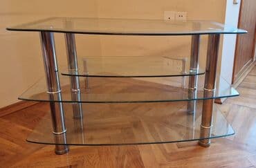 gül refi: İşlənmiş, Düz TV altlığı, Polkalı, Şüşəli — 3