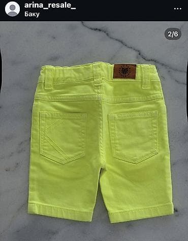 Şortlar: Kenzo Kids şort - Rəng: neon sarı - Model: denim tərzində uşaqlar — 2
