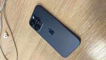 15 pro maks: IPhone 15 Pro, 128 GB, Blue Titanium, Barmaq izi, Face ID, Sənədlərlə — 1