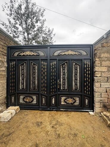 işləmiş dərvazalar: Yeni Dəmir Həyət darvazası, 3 m, Mexaniki, Qapı ilə, rəng - Qara, Kredit var, Ödənişli quraşdırma, Ünvandan götürmə, Ödənişli çatdırılma, Rayonlara çatdırılma — 12