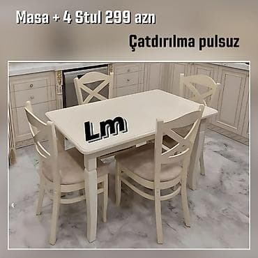 bağ stulları: Mətbəx üçün masa + 4 stul dest Endirimde 300 azn Türk Fabrik İstehsali — 1