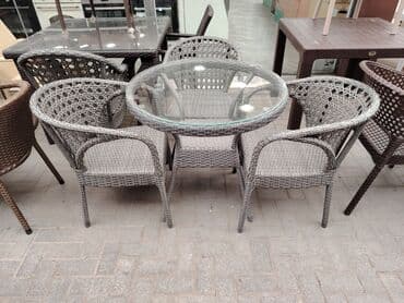 stol ucuz: Balkon üçün, Yeni, Açılmayan, Yumru masa, 2 stul — 1