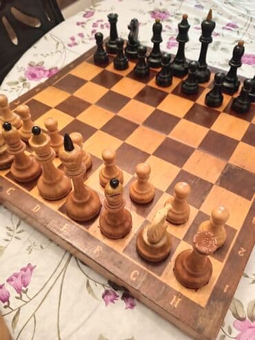 Qaçış trenajorları: Taxta şahmat dəsti - Material: tamamilə taxtadan hazırlanmış lövhə və — 2