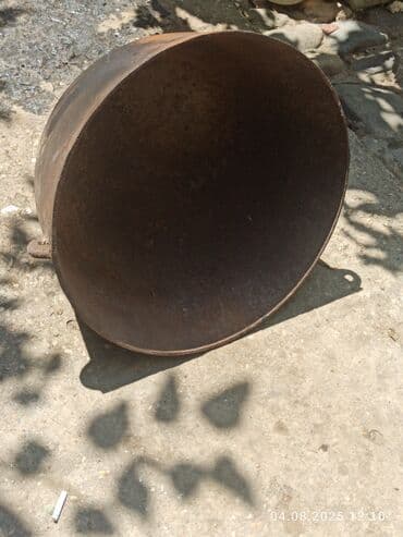 qoz bişiren: İşlənmiş, Aş qazanı, rəng - Boz, Çuqun, 30 sm, SSRİ — 3