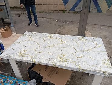 Mətbəx masası, Açılmayan, Mərmər, Dördbucaq masa