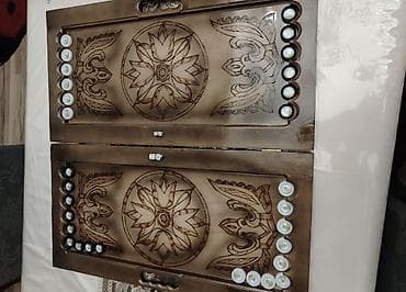 Нарды: Taxta nərd dəsti - Material: tam ağac (oyma naxışlı), antik — 2