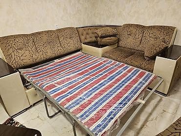 Диван, Б/у, Раскладной, С подъемным механизмом, Ткань, Нет доставки