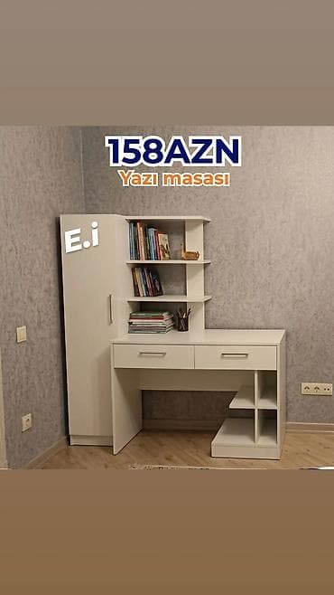 kunc servant: Yazı masası – 158 AZN Ağ rəngdə funksional iş/oxu guşəsi. - Solda — 1