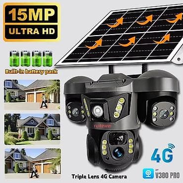osmo kamera: Günəş enerjili 4G təhlükəsizlik kamerası – Triple Lens V380 Pro - — 1