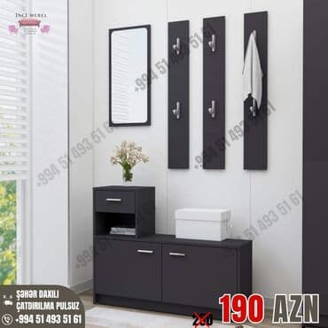 dehliz ucun oboylar: Yeni, Açılan, 2 qapılı Düz dolab, Dəhliz dolabı, Azərbaycan — 1